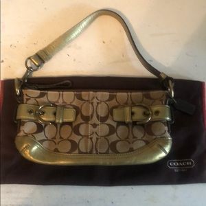 Metallic gold Coach purse/wristlet, vintage